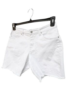 BLEU Denim + Desing Company Crisp White Denim Short Sz 8 Women's Stretch